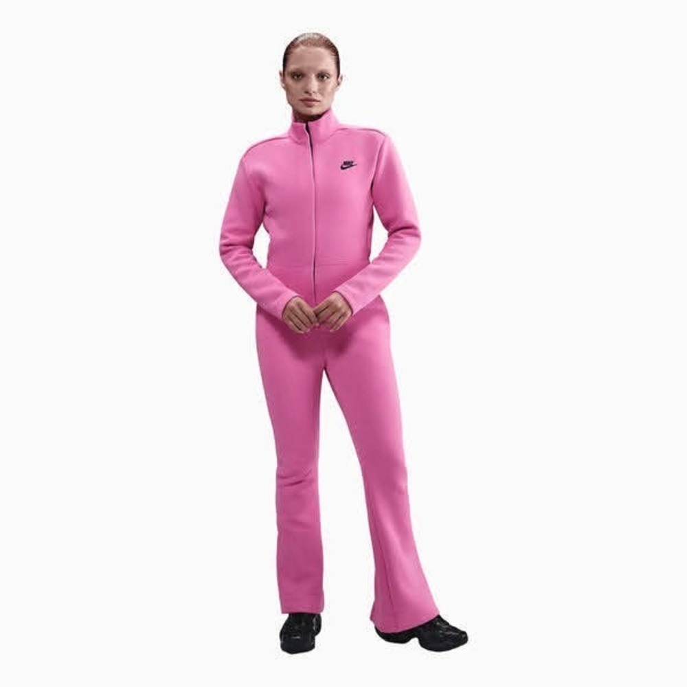 Womens Size M Nike Tech Naomi Osaka Fleece Jumpsuit Flared Leg Pink HV4095-675